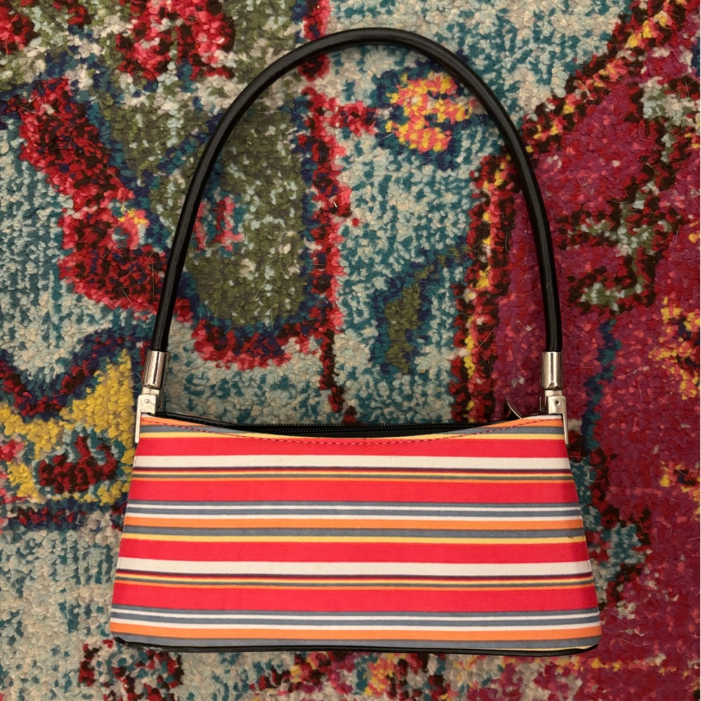 Striped Multicolor Shoulder Bag - Women